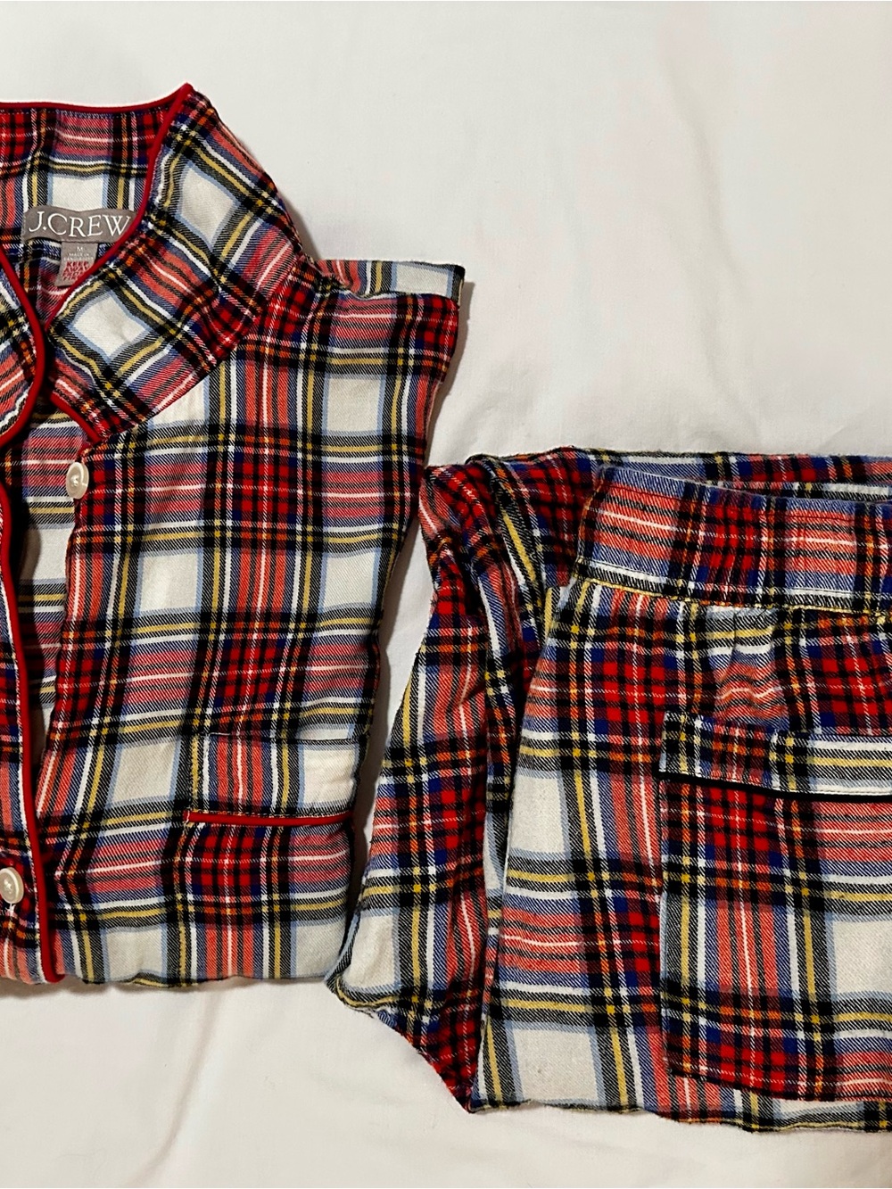 J Crew Pajama Set Unisex M Red Buffalo Check Flannel SO SOFT